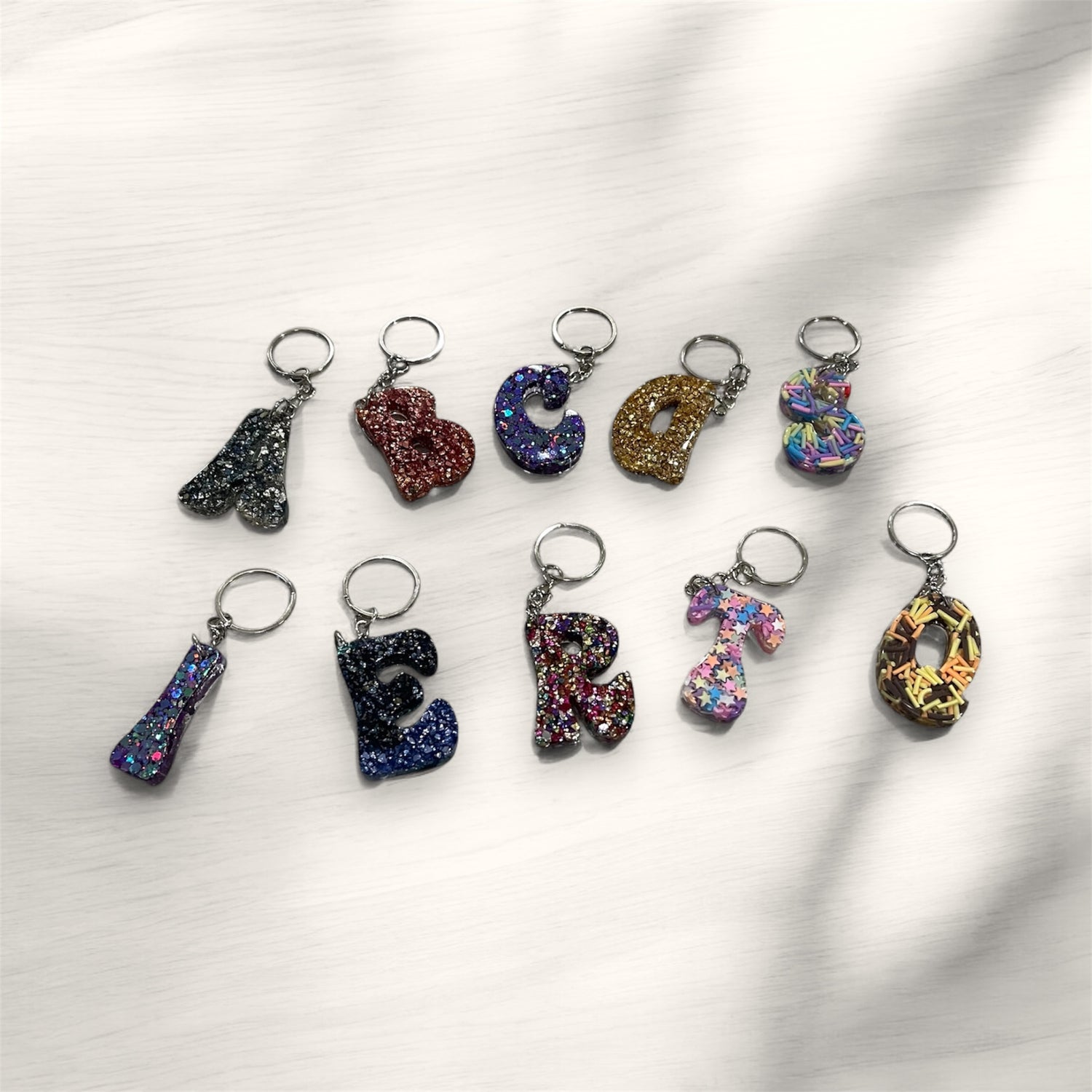 Personalized Letter Keychains | Custom Resin Designs