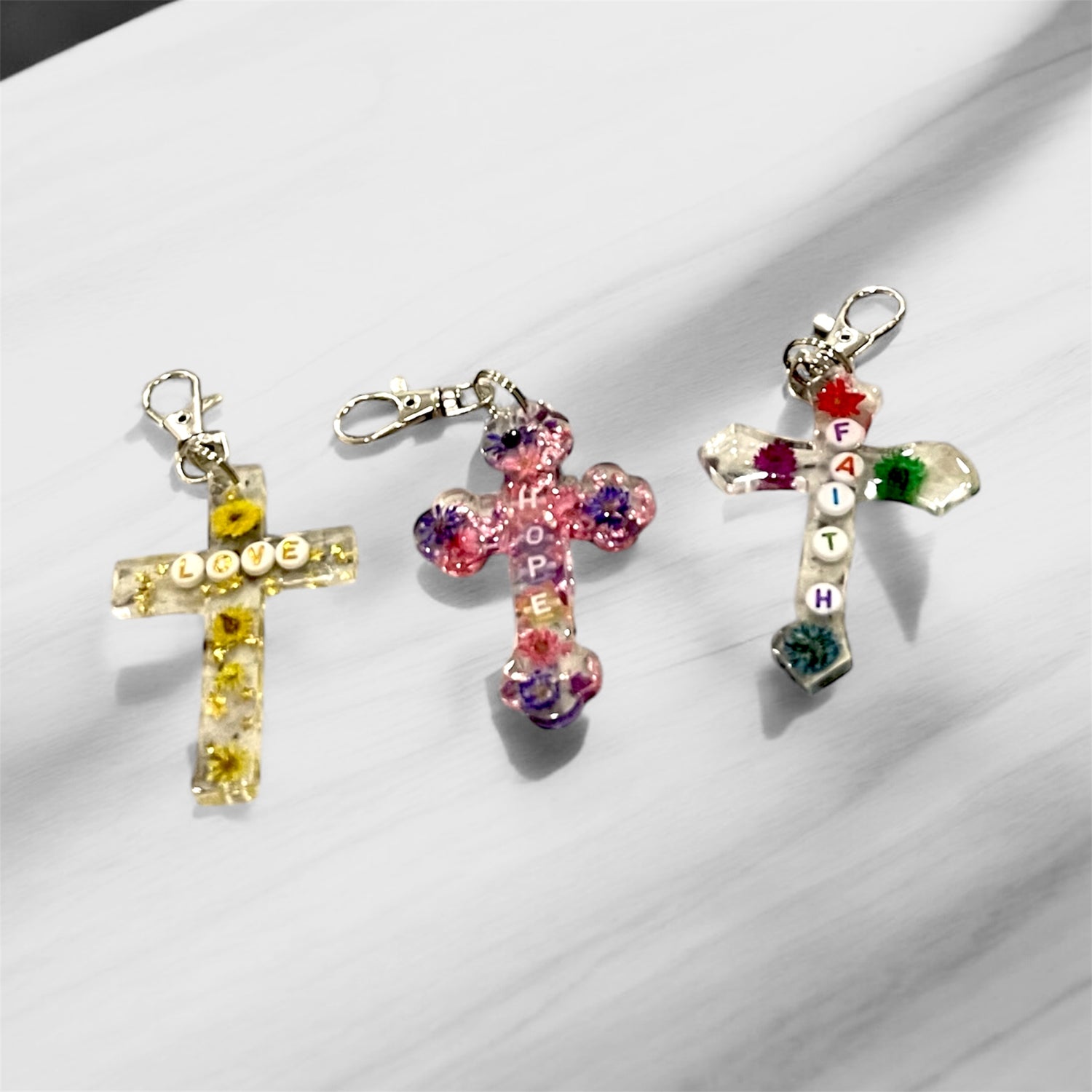 Faith Collection | Handmade Resin Crosses & Keychains