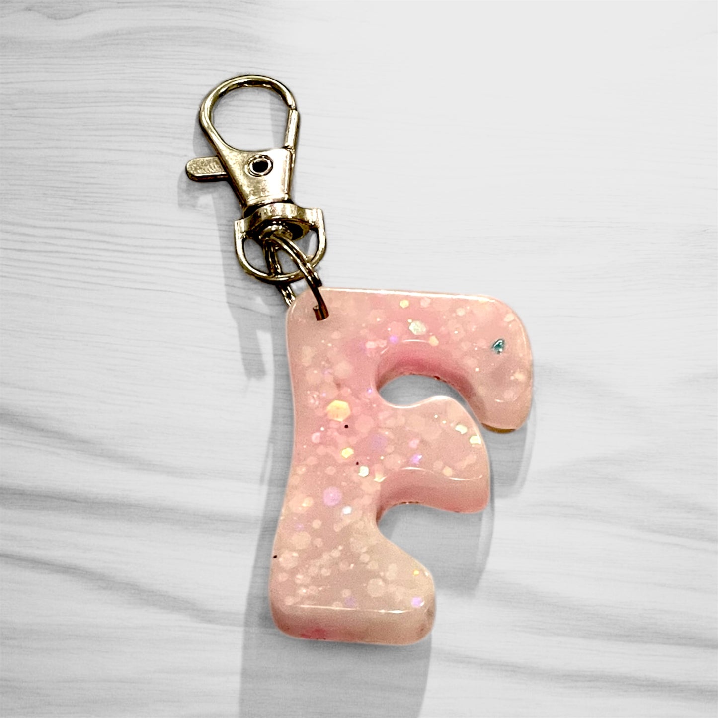 Personalized Glow in the Dark Letter Keychain | Custom Initial Keychain | Handmade Resin Keyring | UV Glow Alphabet Gift | Creations By Robin