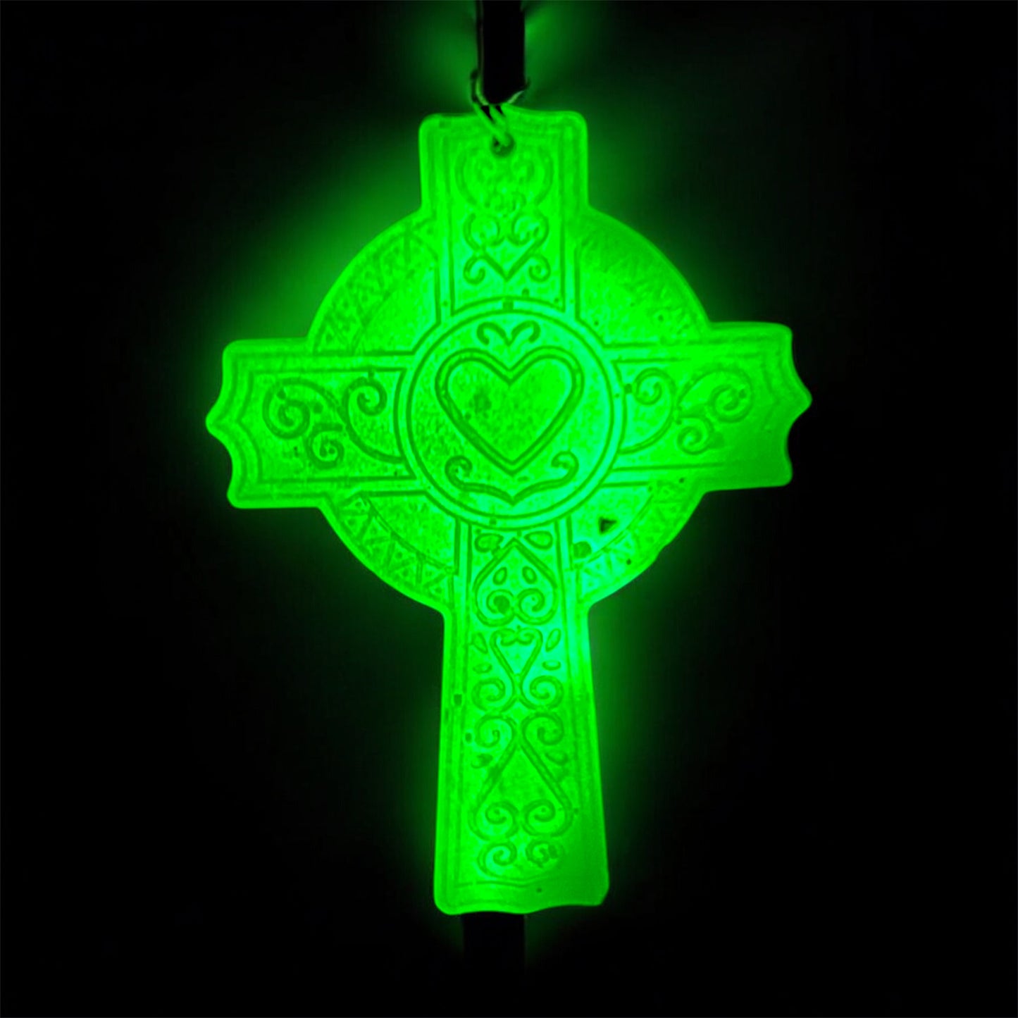 Handmade Glow in the Dark Cross Keychain | Faith Hope Love Resin Cross | Christian Gift | Religious Jewelry | Luminous Prayer Keychain