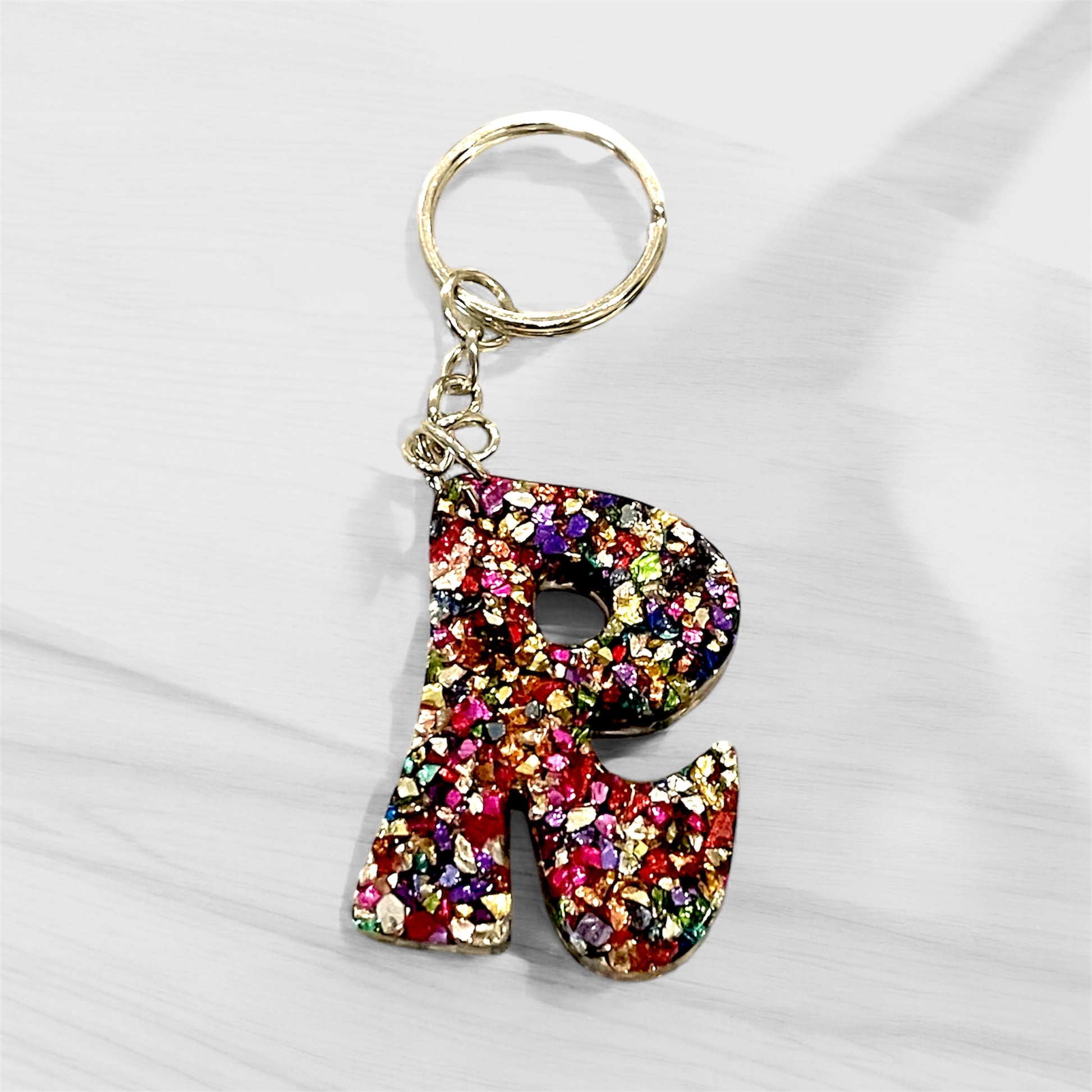 Resin Initial Keychains-Creations By Robin 