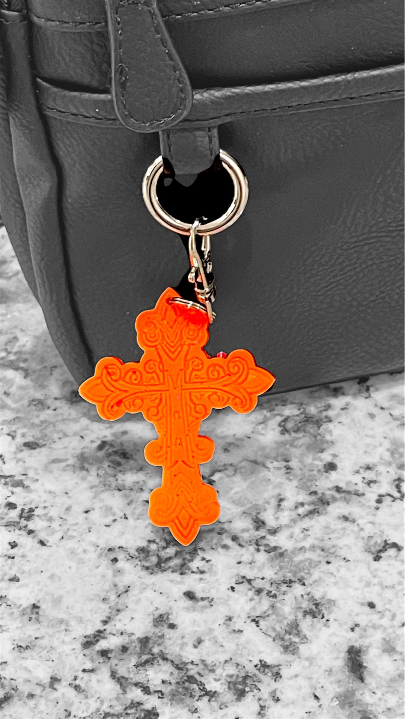 Handmade Glow in the Dark Cross Keychain | Faith Hope Love Resin Cross | Christian Gift | Religious Jewelry | Luminous Prayer Keychain