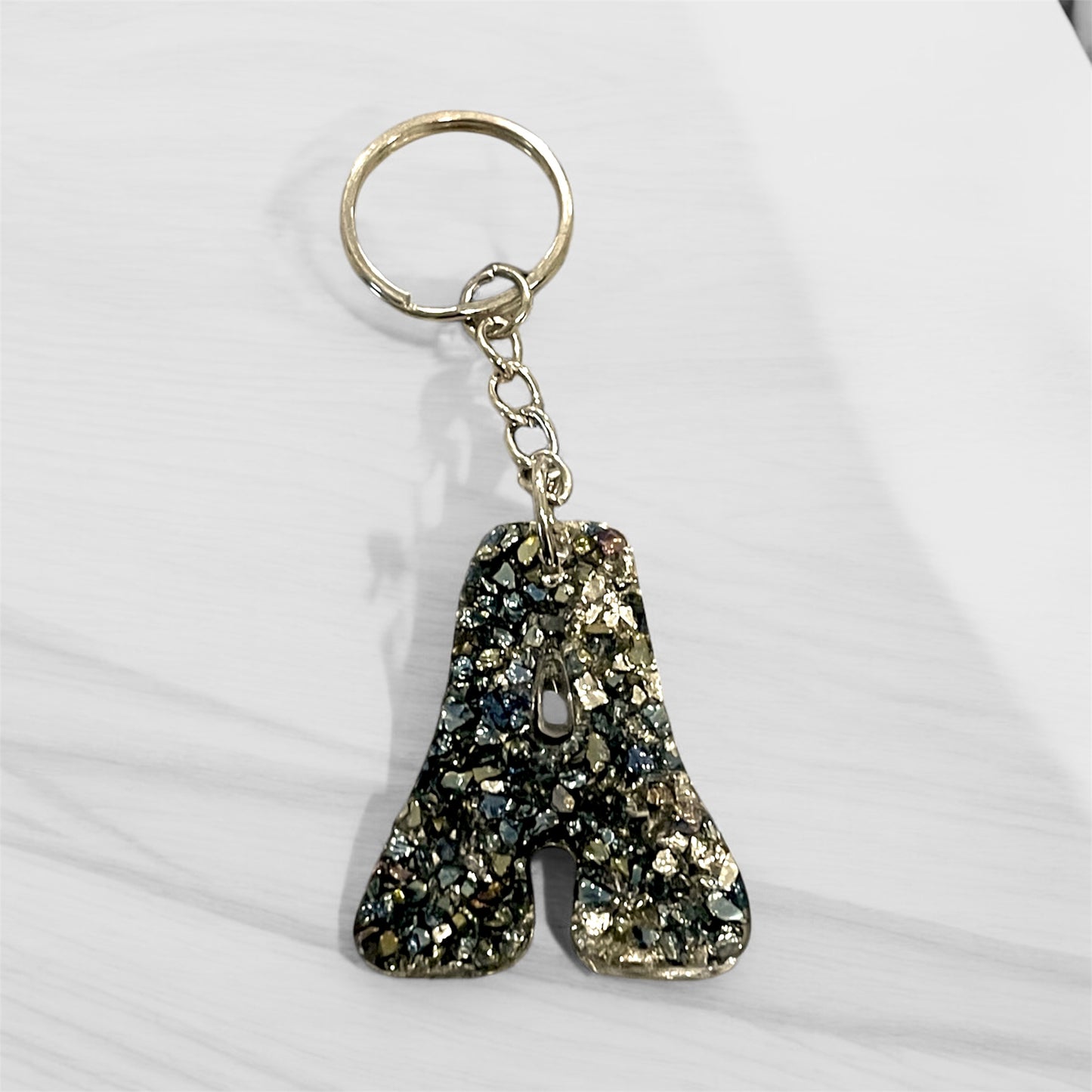 Resin Initial Keychains-Creations By Robin 