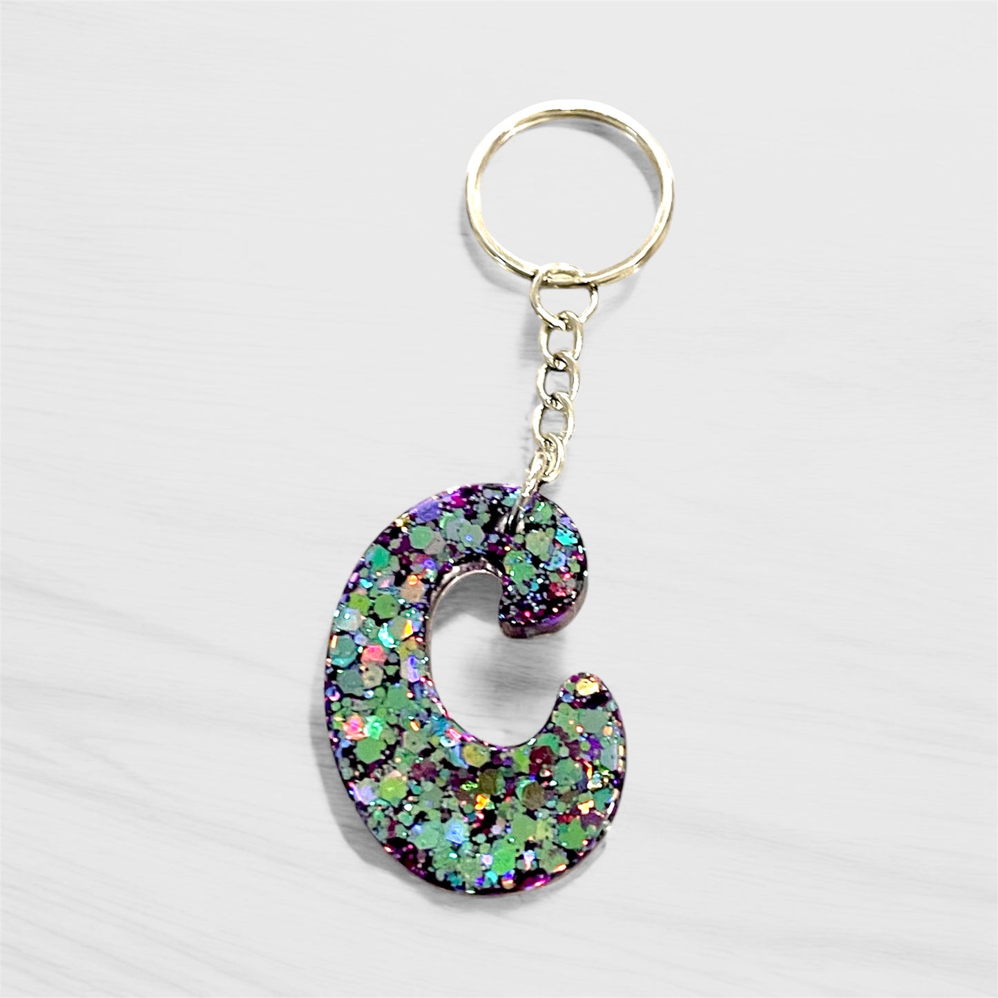 Resin Initial Keychains-Creations By Robin 